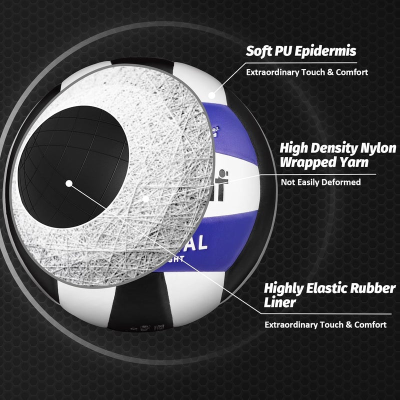 Beurseaf Volleyball, Soft Touch Beach Volleyball, Indoor Outdoor Volleyball for Beach Game Training, Official Size 5 - Image 2